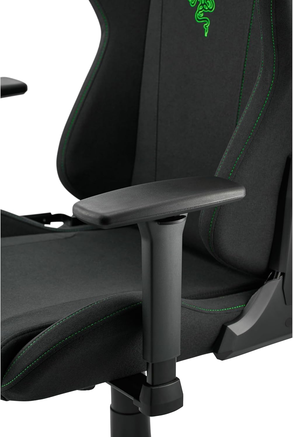 Razer Edition TAROK Essentials X Cloth PC Gaming Stuhl Stoff - atmungsaktiver Stoffbezug, Softcoat 1D Armlehnen, Wippfunktion, Lendenkissen und Kopfkissen, bis 130kg, schwarz